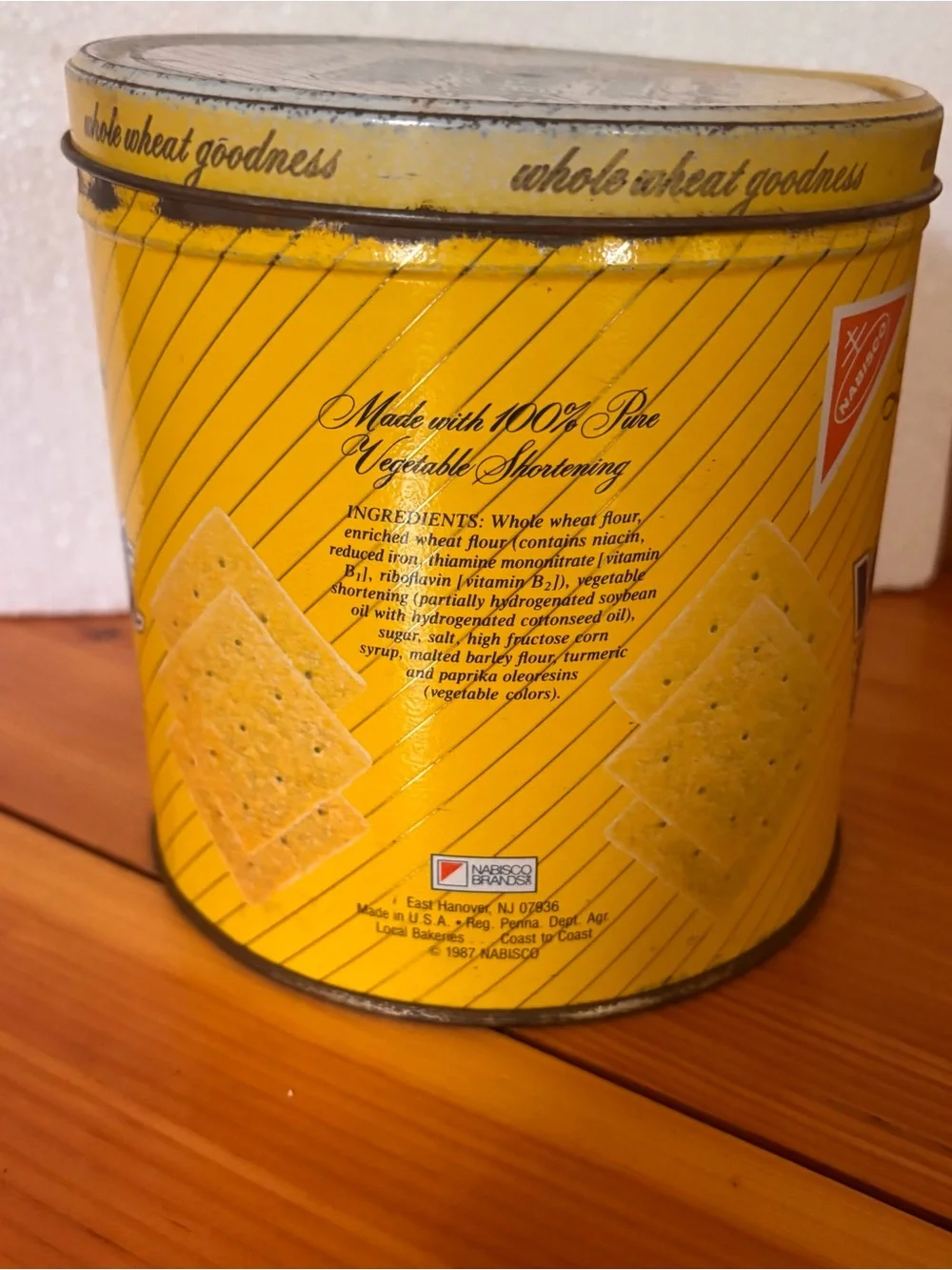 Vintage Nabisco Wheat Thins Limited Edition Yellow Metal Tin